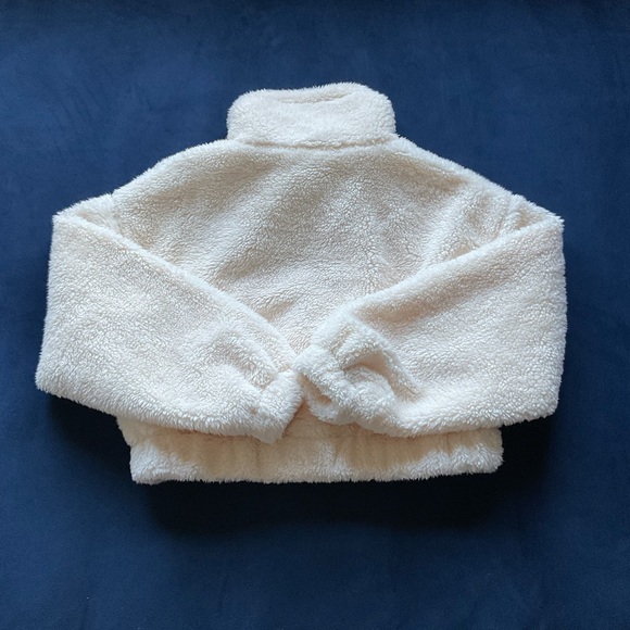 🆕AE Studio Polar Fleece Snap Front Jacket Cream - Picture 7 of 8